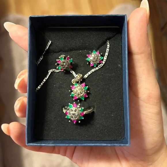 Jewelry set sterling silver 925 - Picture 1 of 2